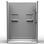 60" x 32" Barrier-Free Accessible Shower Unit .75" Beveled Entry & Shelves SWATCH