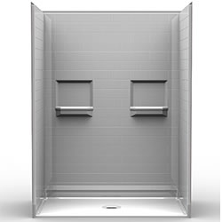 60" x 36" Barrier-Free Accessible Shower Unit .75" Beveled Entry & Shelves MAIN