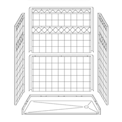 60" x 30" Barrier-Free Accessible Shower Unit .75" Beveled Entry, End Drain MAIN