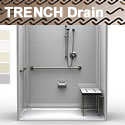 ADA Roll In Shower Trench Drain 5LES26337A1FTT.V3 Bestbath 63 x 33 THUMBNAIL