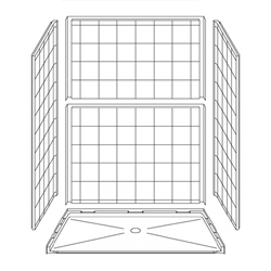 60" x 36" Barrier-Free Accessible Shower Unit .75" Beveled Entry MAIN