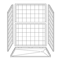 60" x 36" Barrier-Free Accessible Shower Unit 1" Beveled Entry, End Drain MAIN