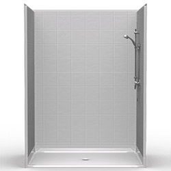 60" x 42" Barrier-Free Accessible Shower Unit 1" Beveled Entry MAIN