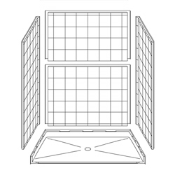 60" x 42" Barrier-Free Accessible Shower Unit 1" Beveled Entry MAIN