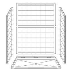 63" x 37" ADA Roll-In Shower Unit .75" Beveled Entry MAIN