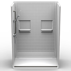 60" x 32" Barrier Free Shower .75" Beveled Entry, Front Trench Drain MAIN