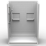 60" x 32" Barrier Free Shower .75" Beveled Entry, Front Trench Drain SWATCH