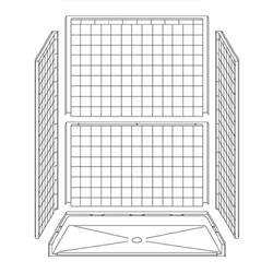 60" x 30" Barrier-Free Accessible Shower Unit .75" Beveled Entry MAIN