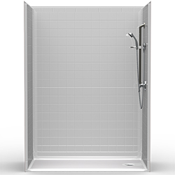 60" x 30" Barrier-Free Accessible Shower Unit .75" Beveled Threshold & End Drain MAIN