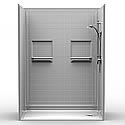 5LRS6034E75 60" x 34" Best Bath Fiberglass shower Beveled Threshold THUMBNAIL