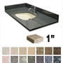 ADA Bowl Vanity Sink Top, 1" Deck, Standard Granite Colors SWATCH