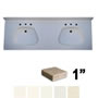 ADA Double Bowl Vanity Sink Top, 1" Deck, Premium White SWATCH