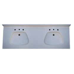 ADA Double Bowl Vanity Sink Top, 5/8" Deck, Premium White MAIN