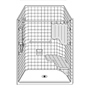 50" x 38" One Piece Barrier-Free Accessible Shower Unit .5" Threshold SWATCH
