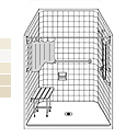 51" x 51" Barrier Free LCS5151B5B fiberglass shower THUMBNAIL