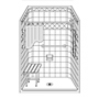 48" x 36" One Piece Barrier-Free Accessible Shower Unit .5" Threshold Diamond Tile Wall Finish SWATCH