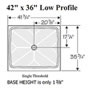 42" x 36" Wheelchair Accessible Shower with LOW Profile Base SWATCH