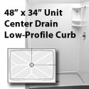 Wheelchair Shower 48 x 34 Walk In LOW Profile Base Ramp THUMBNAIL