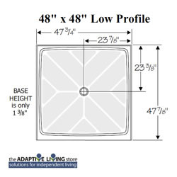 Four Piece 48 in. x 37 in. Wheelchair Accessible Shower APF4836BF4P Wheelchair Accessible Bathroom