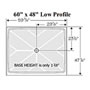 60" x 48" Wheelchair Accessible Shower with LOW Profile Base SWATCH