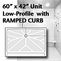 60 x 42 Roll In Ramped Curbed Base Wheelchair Shower THUMBNAIL