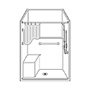 48" x 36" One Piece Barrier-Free Accessible Shower Unit .5" Beveled Entry SWATCH