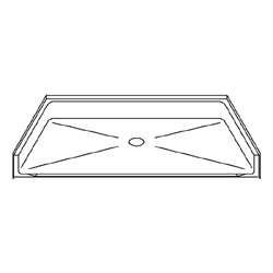 48" x 34" Barrier-Free Accessible Shower Pan .5" Beveled Entry & Center Drain MAIN