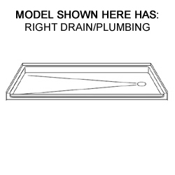 63" x 31" ADA Roll-In Shower Pan 1" Beveled Threshold MAIN