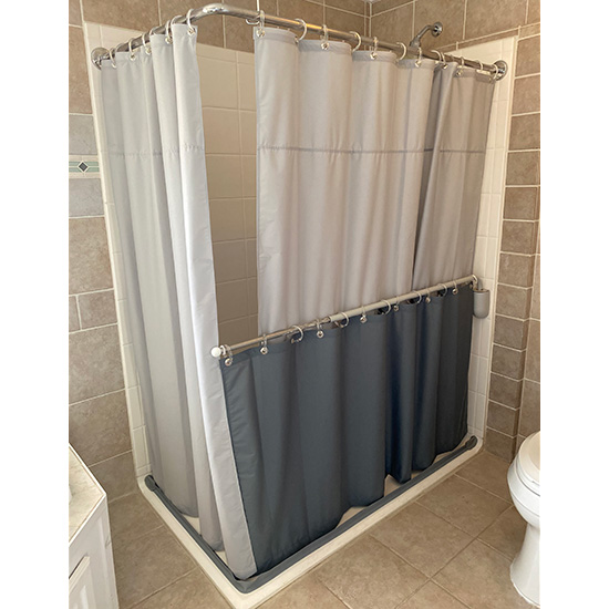 Color Weighted Full Height Shower Curtain