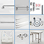 NeedItNow 60" x 32" Barrier-Free Accessible Shower Package .75" Beveled Entry & Shelves SWATCH