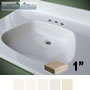 ADA Bowl Vanity Sink Top, 1" Deck, Premium White SWATCH
