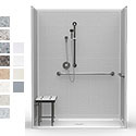 63" x 33" ADA Roll-In Shower Unit .75" Beveled Entry THUMBNAIL