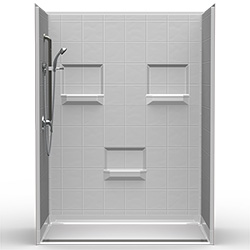 60" x 36" Barrier Free Shower .75" Beveled Entry, Front Trench Drain MAIN