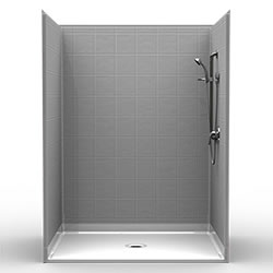 60" x 48" Barrier-Free Accessible Shower Unit 1" Beveled Entry MAIN