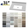 31" ADA Rectangular Bowl Vanity Sink Top, 1" Deck SWATCH