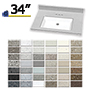 34" ADA Rectangular Bowl Vanity Sink Top, 1" Deck SWATCH