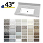 43" ADA Rectangular Bowl Vanity Sink Top, 1" Deck SWATCH
