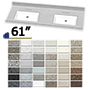 61" ADA Rectangular Double Bowl Vanity Sink Top, 1" Deck SWATCH