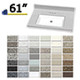 61" ADA Rectangular Bowl Vanity Sink Top, 1" Deck SWATCH
