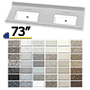73" ADA Rectangular Double Bowl Vanity Sink Top, 1" Deck SWATCH