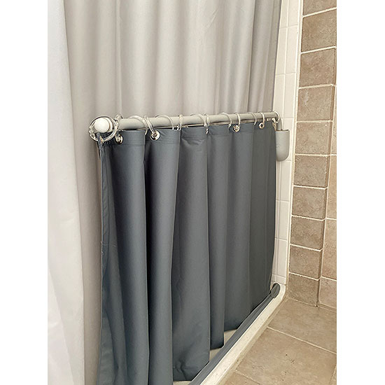 Color Caregiver Attendant Weighted Shower Curtain
