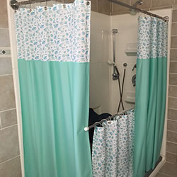 weighted shower curtain for handicap shower