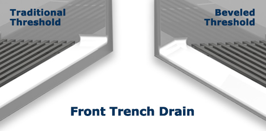 front trench drain shower