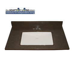 ADA Rectangular Bowl Vanity Sink Top, 5/8" Deck, Standard Granite Colors MAIN