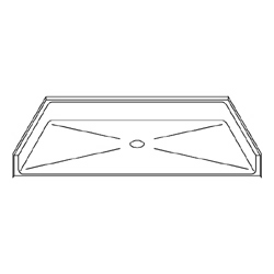 54" x 36" Barrier-Free Accessible Shower Pan .75" Beveled Entry & Center Drain MAIN