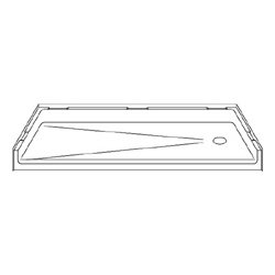 60" x 30" Barrier-Free Accessible Shower Pan 1.75" Beveled Entry & End Drain MAIN