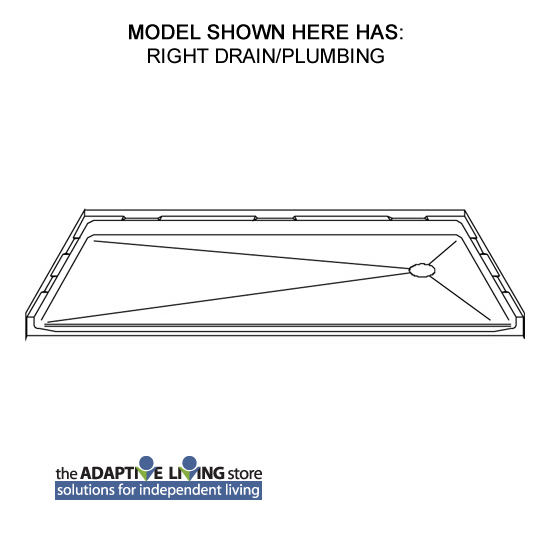 P6036E1B Walk In Shower Pan BestBath 60 x 36