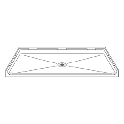 63" x 37" ADA Roll-In Shower Pan .75" Threshold MAIN