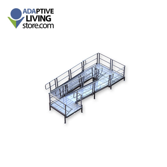 Pvi Modular Ramps PVI Aluminum Modular XP Ramp to Switchback Platform Turn Kit 7