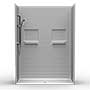 60" x 30" Barrier-Free Accessible Shower Unit .75" Beveled Entry & Shelves, Center Drain SWATCH